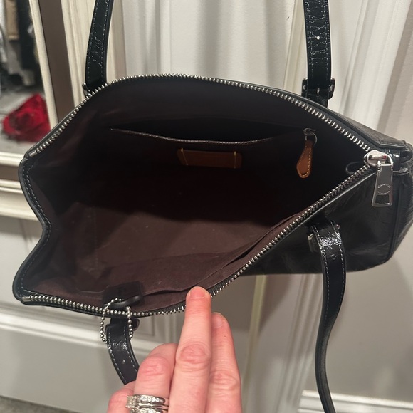 Coach Shiny Black Shoulder Bag Asher bag - Picture 2 of 4